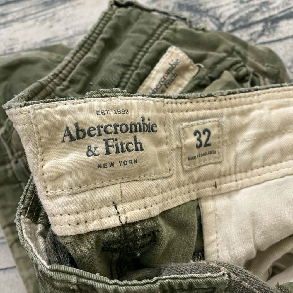 Abercrombie & Fitch Mens 32 Camoflauge Cargo Y2K Vtg Military Shorts Pockets - Picture 11 of 12